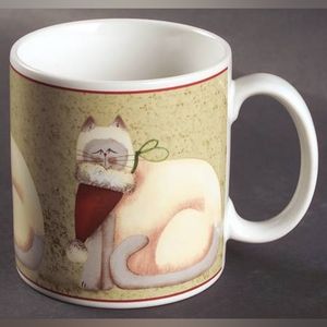 Christmas Cats Set of Four Stoneware Mugs